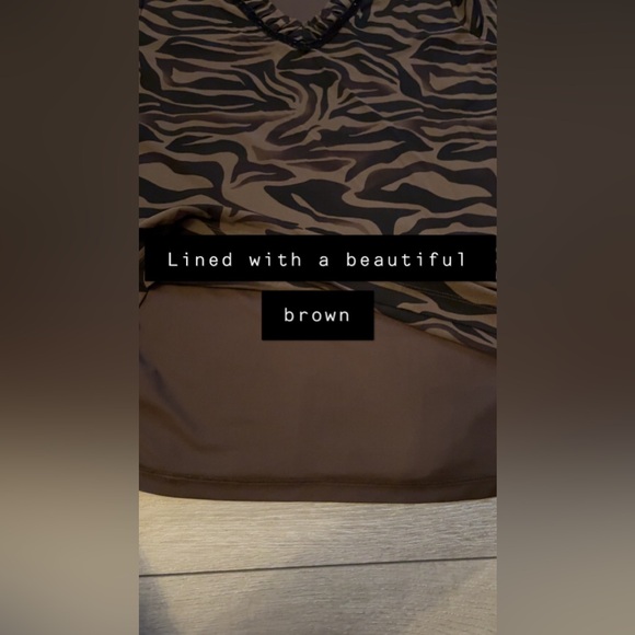 Dana Bachman Women’s Top Blouse Plus Size 1X Animal Print Vneck Brown Black EUC - Picture 5 of 6